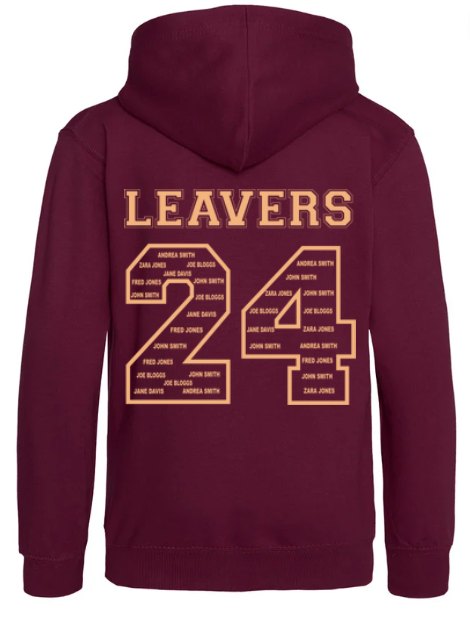 Burgundy leavers hoodie hotsell